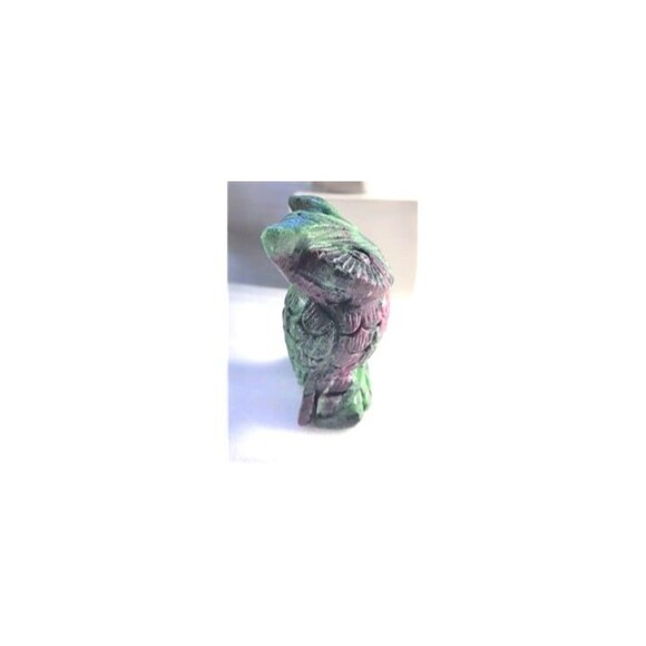 Ruby Zoisite Owl Carving - Picture 5 of 12